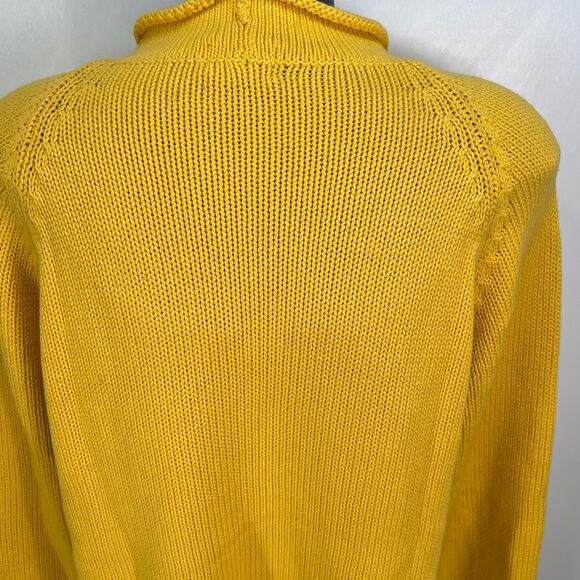 Vintage 1988 J. Crew Cotton Rollneck Sweater Yellow Turtleneck Unisex - Picture 6 of 9